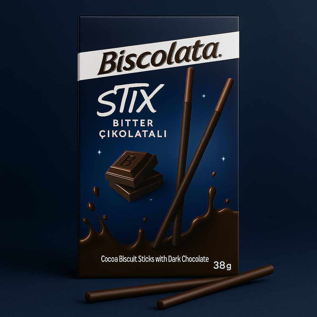 چوب شکلاتی شکلات تلخ بیسکولاتا 40 گرم | Biscolata Dark Stix 2 چوب شکلاتی شکلات تلخ بیسکولاتا 2