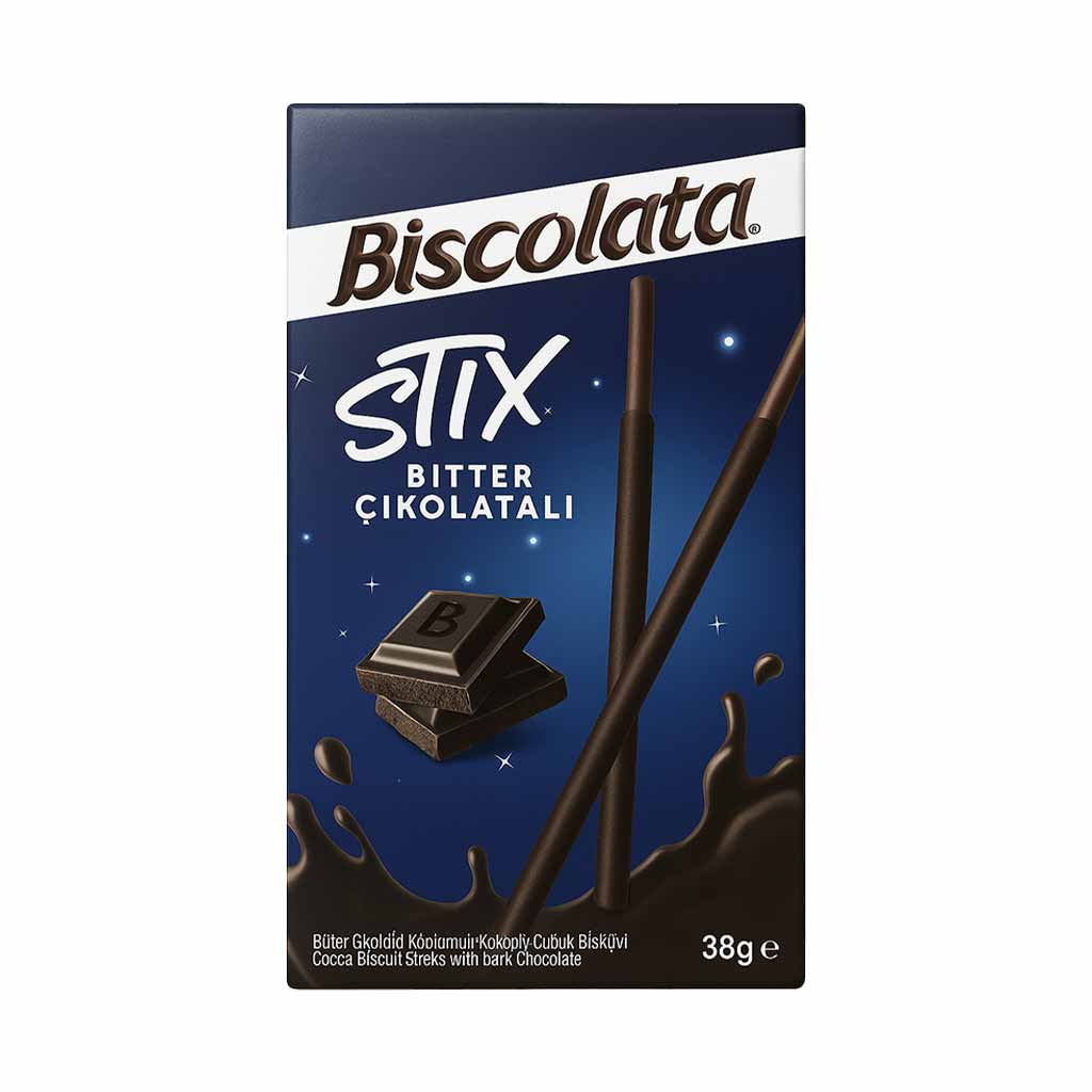 چوب شکلاتی شکلات تلخ بیسکولاتا 40 گرم | Biscolata Dark Stix 1 چوب شکلاتی شکلات تلخ بیسکولاتا