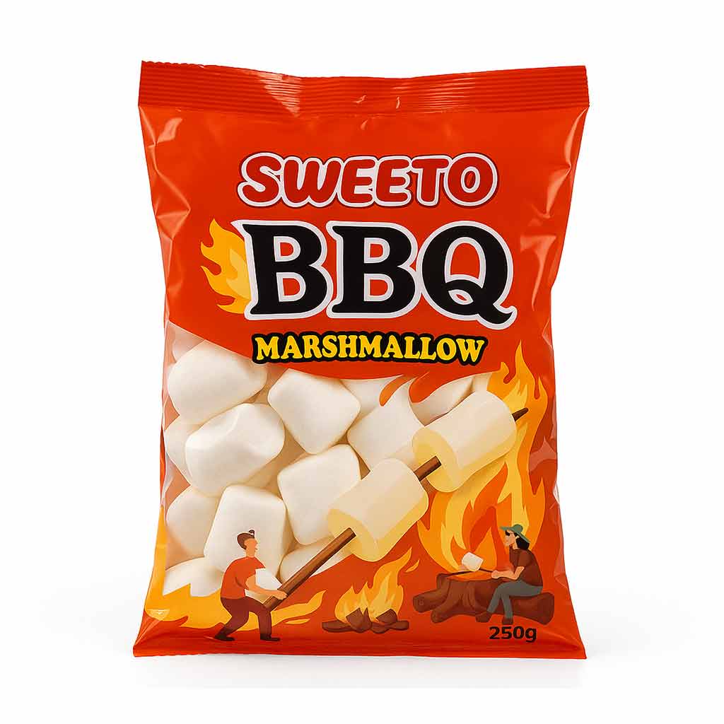 مارشمالو کبابی سوییتو 250 گرم | Sweeto Marshmallow BBQ 1 خرید مارشمالو کبابی سوییتو