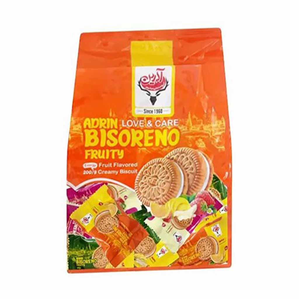 بیسکویت کرمدار میوهای آدرین 350 گرم | Adrin Fruit Cream Biscuit 1 بیسکویت کرمدار میوه ای آدرین